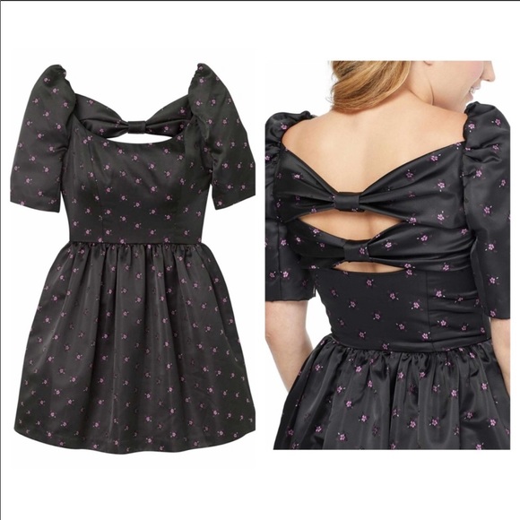 Gal Meets Glam Maude Daisy Satin Jacquard Dress - Picture 2 of 6